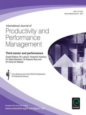 cover image of International Journal of Productivity and Performance Management, Volume 63, Issue 6